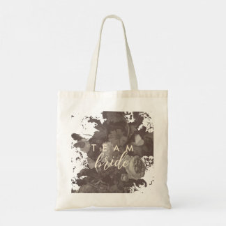 Bolsa Tote Elegante Tipografia Boho Chic Floral Chá de Noiva