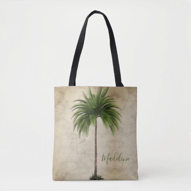 Bolsa Tote Elegante Tropical Palm Tree (Frente)