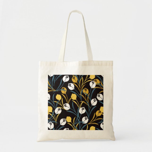 Bolsa Tote Elegante Tulip Floral (Frente)