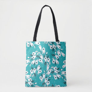 Bolsa Tote Elegante Tulip Flower Pattern Botanical Art Design