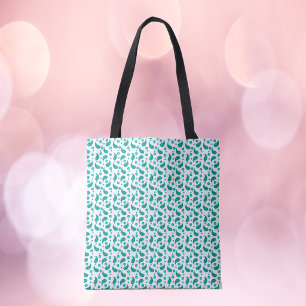Bolsa Tote Elegante Turquesa Verde Azul Boêmio Paisley