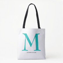 Elegante Turquoise Monographic Name