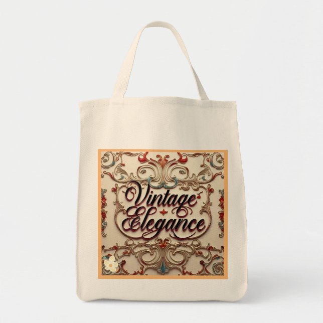 Bolsa Tote "Elegante Vintage Charm" (Frente)