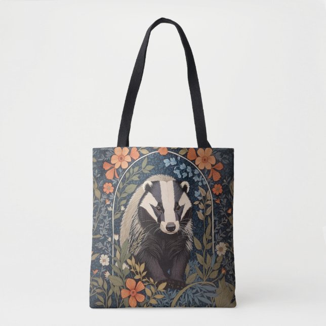 Bolsa Tote Elegante William Morris Inspirou Badger (Frente)