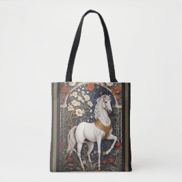 Bolsa Tote Elegante William Morris Inspirou Cavalo Branco