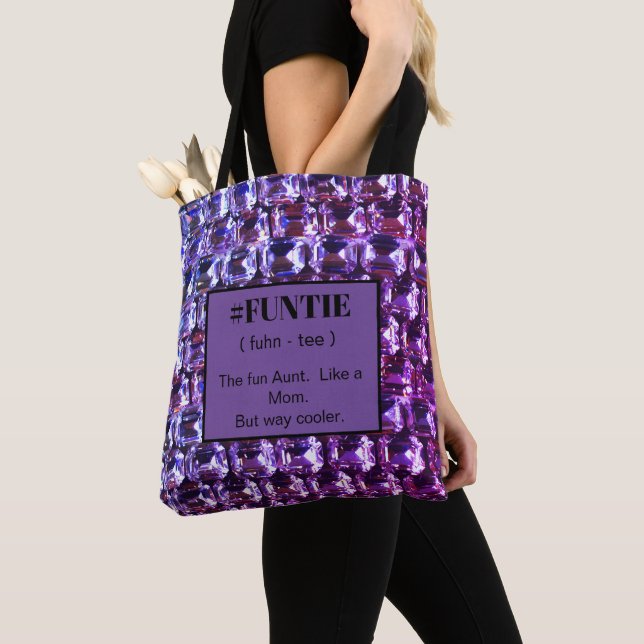 Bolsa Tote Elegantes gemas roxas diamantes (Close Up)