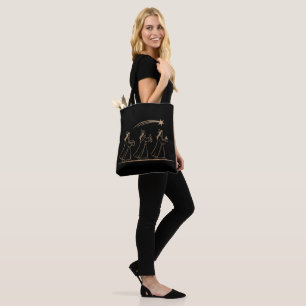 Bolsa Tote Elegantes Três Reis Magos Seguindo a Estrela Min