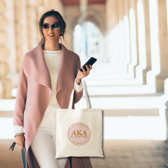 Bolsa Tote Eleglis Pink Dourado Monograma Business (Criador carregado)