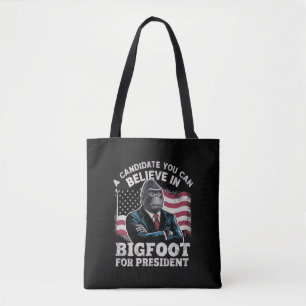 Bolsa Tote Eleição 2024 Voto Engraçado Sasquatch EUA
