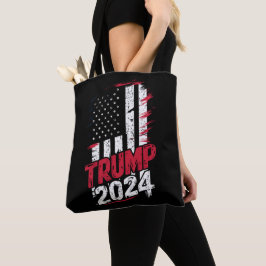 Bolsa Tote Eleição: TRUMP 2024 USA Vintage Flag