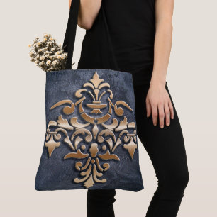 Bolsa Tote Elemento barroco do ouro do estilo