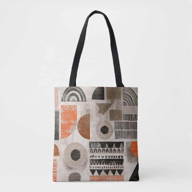 Bolsa Tote elementos africanos em cores suaves (Frente)