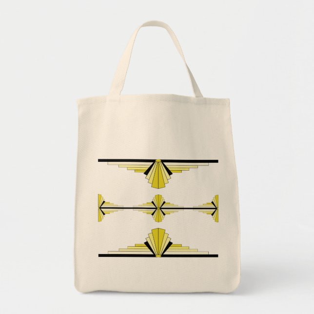 Bolsa Tote Elementos de arte em amarelo pastel (Frente)