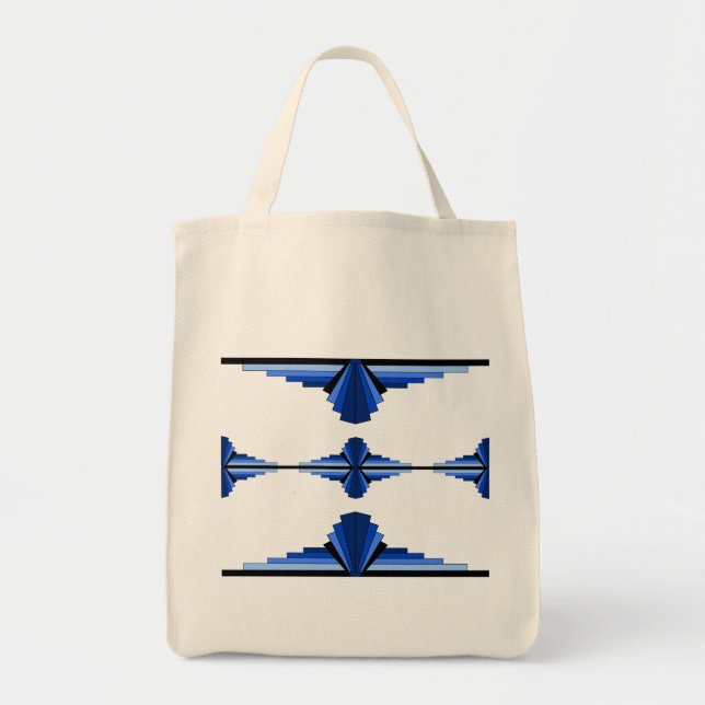 Bolsa Tote Elementos de deco de arte em azul escuro (Frente)