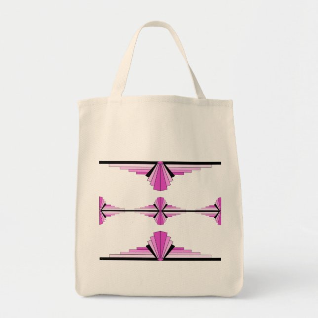Bolsa Tote Elementos de deco de arte em rosa pastel (Frente)