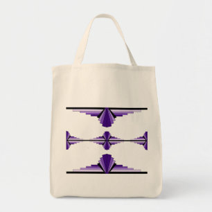 Bolsa Tote Elementos de deco de arte em roxo profundo