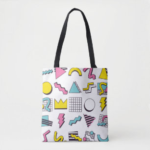 Bolsa Tote Elementos Pop Memphis Design 