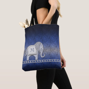 Bolsa Tote Elephant Walk Monograma Silver/Blue ID390