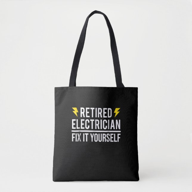 Bolsa Tote Elétrico aposentado conserte seu presente engraçad (Frente)
