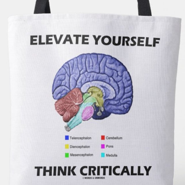 Bolsa Tote Elevem-se a pensar criticamente num conselho cereb (Tote bag for any critical thinker)