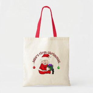 Bolsa Tote Elf Baby White Primeiro Natal Camisetas e presente
