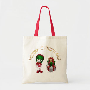 Bolsa Tote Elf de Natal Bonito
