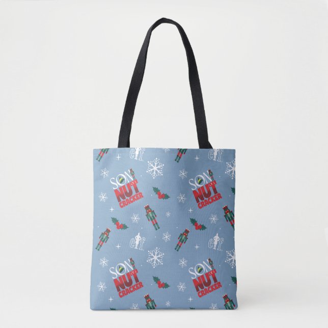 Bolsa Tote Elf "Filho de um Quebra-Nozes" Padrão de inverno (Frente)