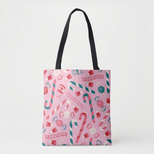 Bolsa Tote Elf Holiday Candy Pattern (Frente)
