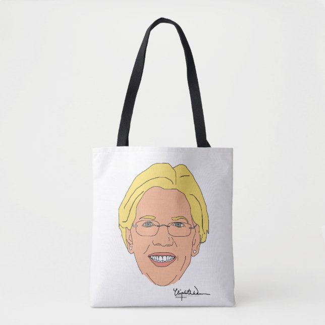 Bolsa Tote Elizabeth Warren com assinatura (Frente)