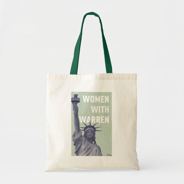 Bolsa Tote Elizabeth Warren - mulheres com senhora Liberdade (Frente)