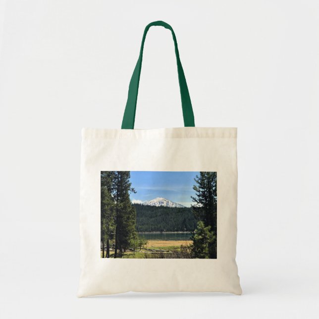 Bolsa Tote Elk Lake com o Monte Solteiro, Oregon (Frente)