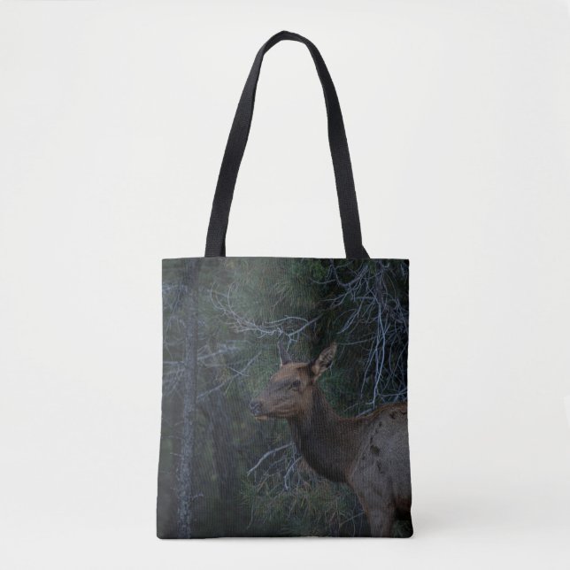 Bolsa Tote Elk Selvagem na Floresta dos Pinheiros - Fotografi (Frente)