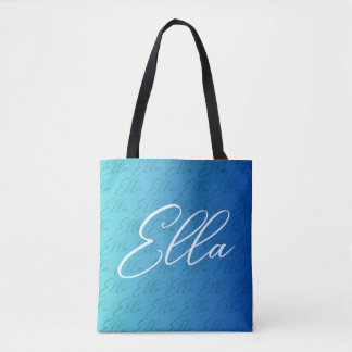 Bolsa Tote Ella Repeating Name Pattern Design