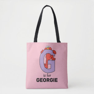 Bolsa Tote Elmo Alphabet G Roxo