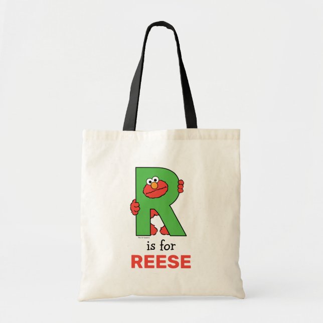 Bolsa Tote Elmo Alphabet | R Verde (Frente)