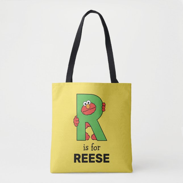Bolsa Tote Elmo Alphabet | R Verde (Frente)