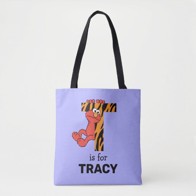 Bolsa Tote Elmo Alphabet | Tigre T (Frente)
