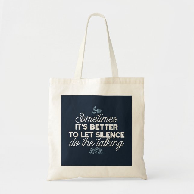 Bolsa Tote Eloquent Silence Cote Art para o Decor Sereno (Frente)