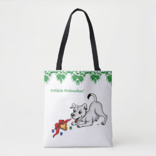 Bolsa Tote em alemão natal com filhote sino e bola