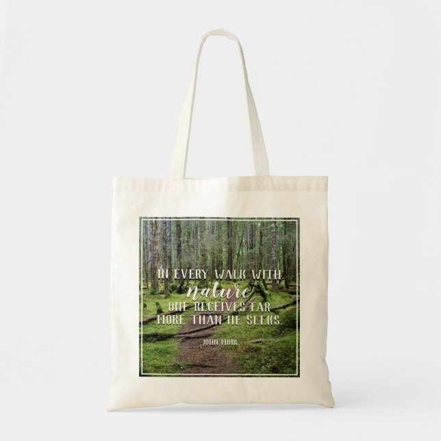 Bolsa Tote Em cada caminhada com sacola da natureza (Frente)