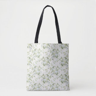 Bolsa Tote em Chintz Verde Salvia, Impressão Flora