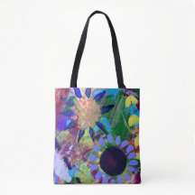 Bolsa Tote em Design de Flores Abstratas