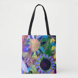 Bolsa Tote em Design de Flores Abstratas
