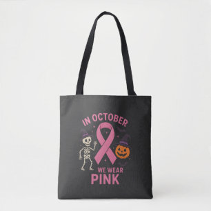 Bolsa Tote Em outubro, Vestimos A Mama De Halloween Rosa
