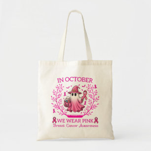 Bolsa Tote Em outubro Vestimos Cancer de Mama de Bruxas Fanta