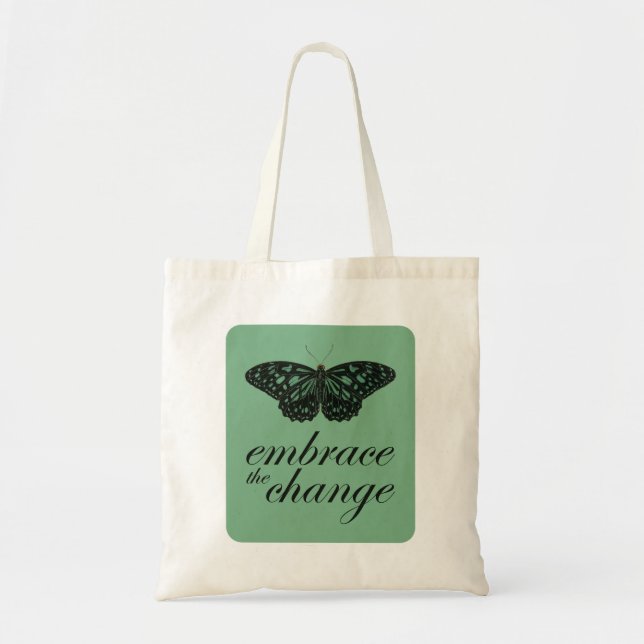 Bolsa Tote Embarque a mudança - borboleta verde (Frente)