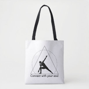 Bolsa Tote Emblema da Pose do Triângulo de Yoga