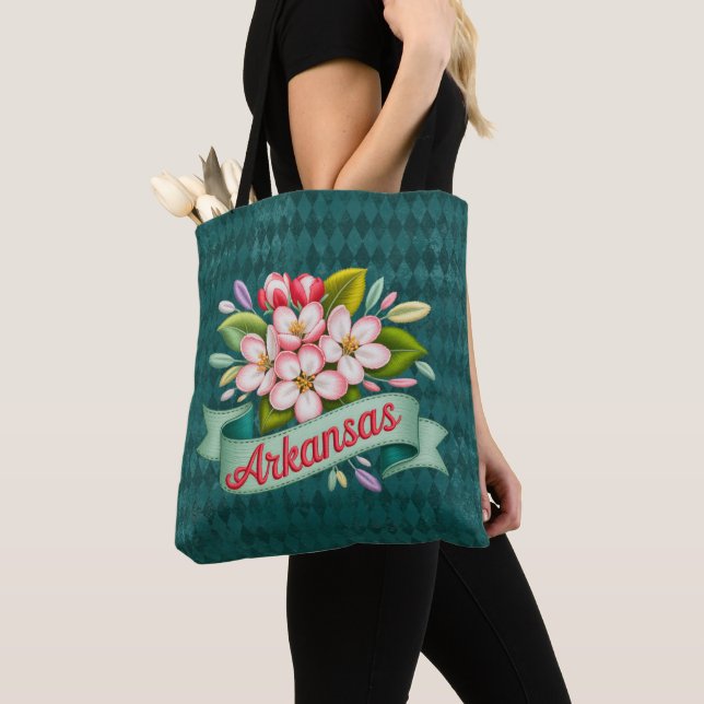 Bolsa Tote Emblema das Flores do Estado de Arkansas (Close Up)