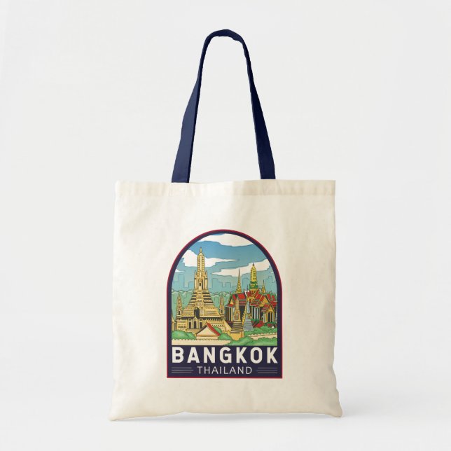 Bolsa Tote Emblema de Introdução ao Viagem da Tailândia em Ba (Frente)