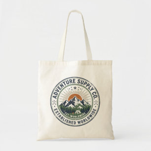 Bolsa Tote Emblema de Montanha de Aventura ao Ar Livre Retrô